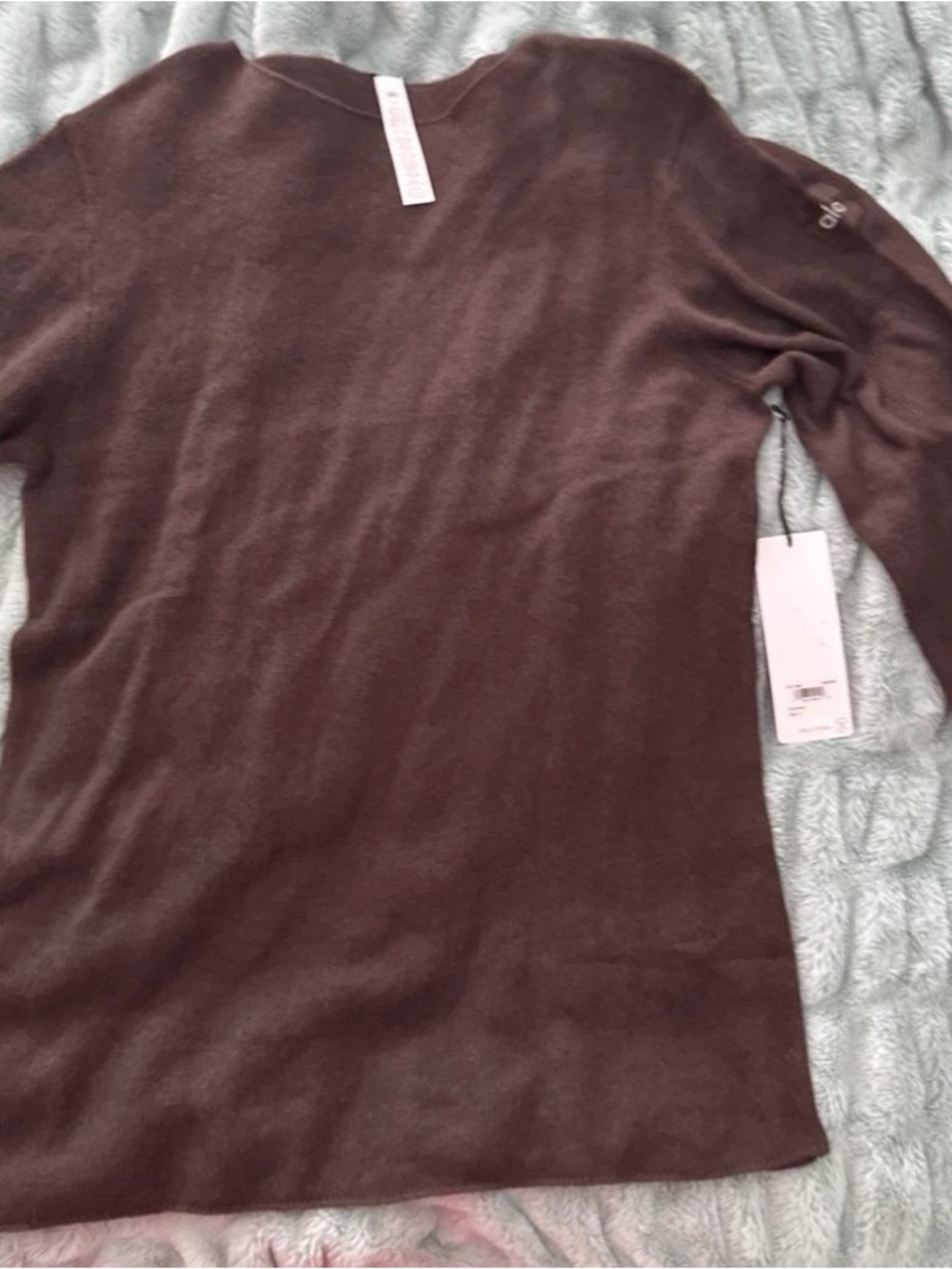 ALO Cashmere Reform Long Sleeve Mens/Womens Size Large Color Espresso